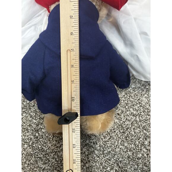 Vintage Paddington Bear Eden Toys 1975, 1981 Red Hat Blue Coat 12”Plush Stuffed. - Picture 4 of 4